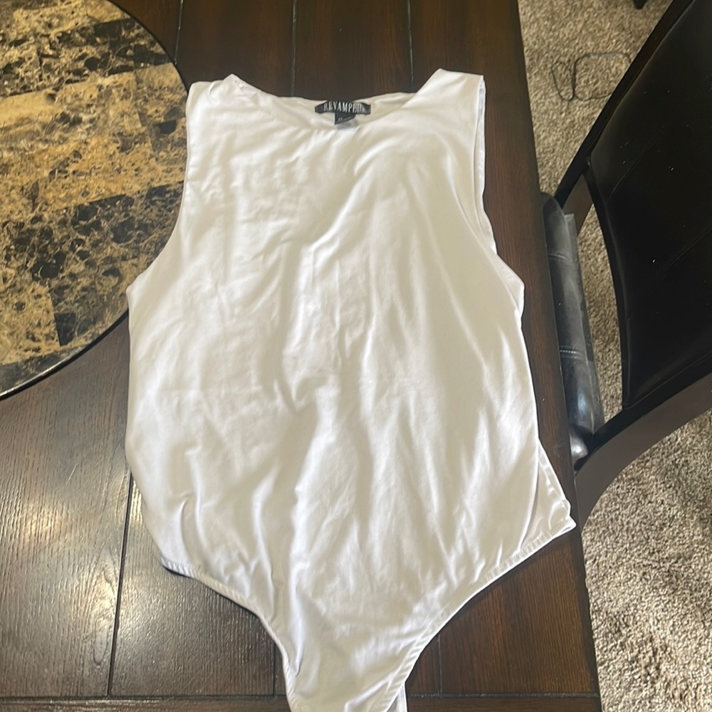 NEVER WORN Large White Revamped Bodysuit
